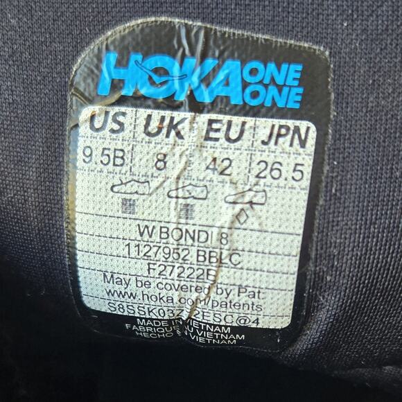 Hoka One One Bondi 8 Women's Triple Black Running Shoes Sneakers Size 9.5 - Picture 8 of 8